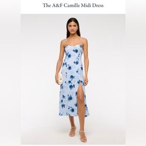 Abercrombie & Fitch Blue Floral Midi Dress